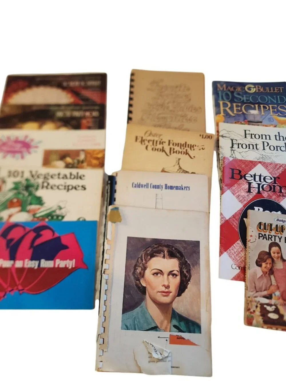 Vintage Assortment PaperBack Cookbooks vegetables Rum Betty Crocker